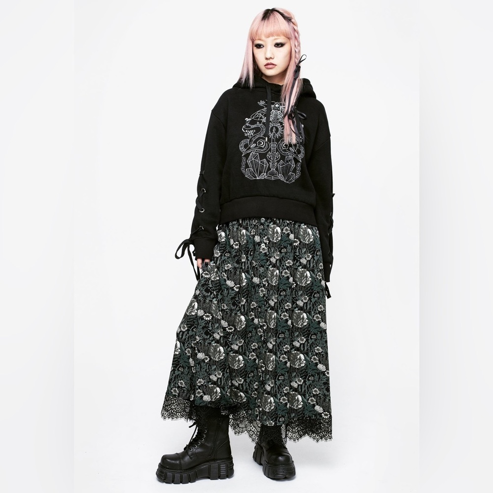 Disturbia Angitia Embroidered Crop Hoody US 2 / UK 6 - Picture 8 of 8